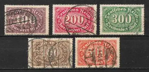 Deutsches Reich 1922 Nr 219 - 223 Gebraucht