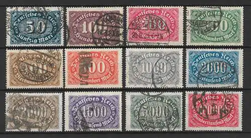 Deutsches Reich 1922 Nr 246 - 257 Gebraucht