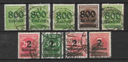 Deutsches Reich 1923 Nr aus 301A - 312A Gebraucht