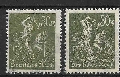 Deutsches Reich 1922 Nr 243 in 2 Farben / Tönen Postfrisch / **