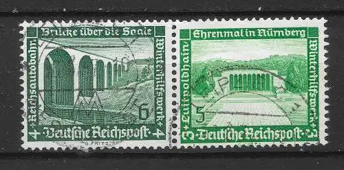 Deutsches Reich 1936 Nr W 121 aus Markenheftchenblatt 107 Gebraucht