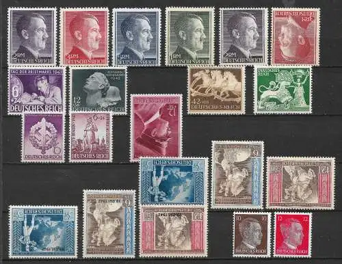 Deutsches Reich 1942 Nr nettes Los Postfrisch / ** Falz / Gummimängel / *