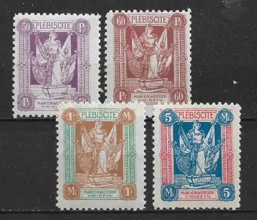 Marienwerder 1920 Nr 37 38  40  43 Postfrisch / **