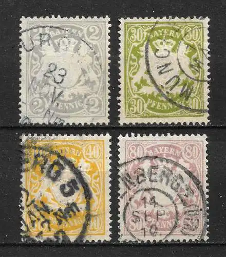 Altdeutschland Bayern 1900 Nr 65 - 68 Gebraucht