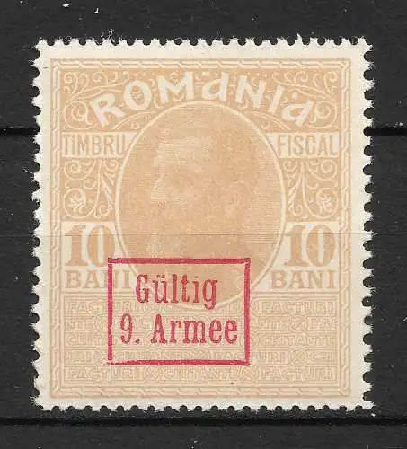Bes. 1. Wk. Rumänien 1917 Nr 7y Postfrisch / **