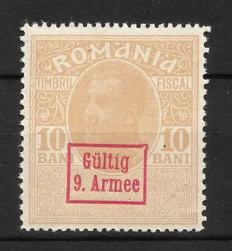 Bes. 1. Wk. Rumänien 1917 Nr 7y Postfrisch / **