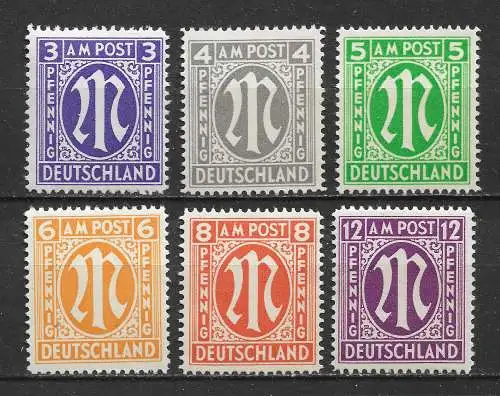 All. Bes. Bizone 1945 Nr 10 - 15 Postfrisch / **