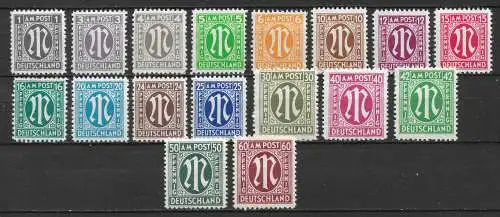 All. Bes. Bizone 1945 Nr Los aus 16 - 35 Postfrisch / **