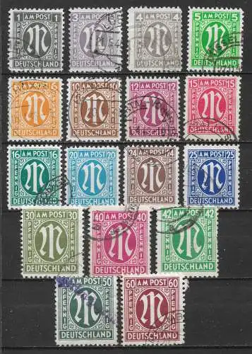 All. Bes. Bizone 1945 Nr Los aus 16 - 35 Gebraucht