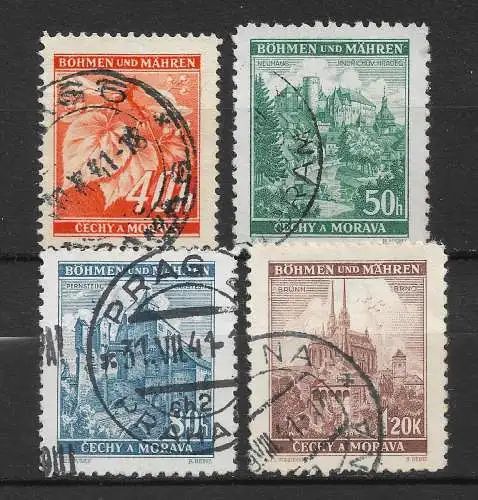Bes. 2. Wk. Böhmen/M. 1940 Nr 38 - 41 Gebraucht