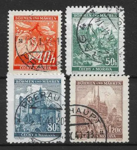 Bes. 2. Wk. Böhmen/M. 1940 Nr 38 - 41 Gebraucht