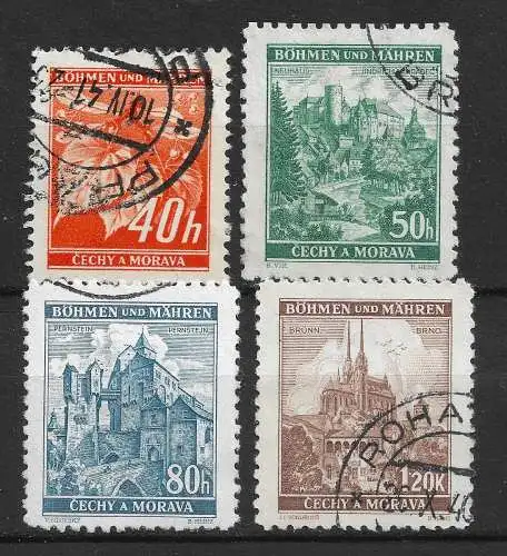 Bes. 2. Wk. Böhmen/M. 1940 Nr 38 - 41 Gebraucht