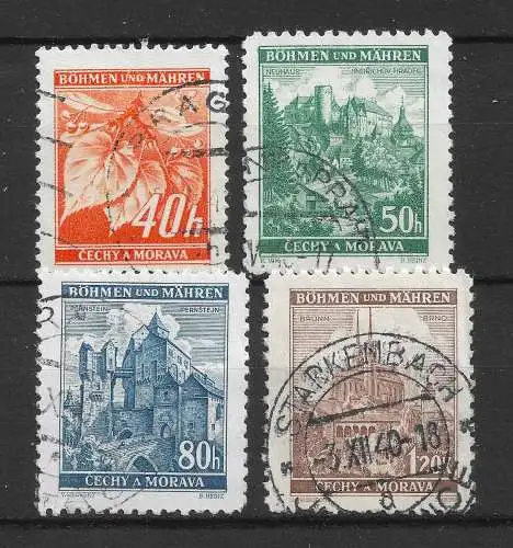 Bes. 2. Wk. Böhmen/M. 1940 Nr 38 - 41 Gebraucht