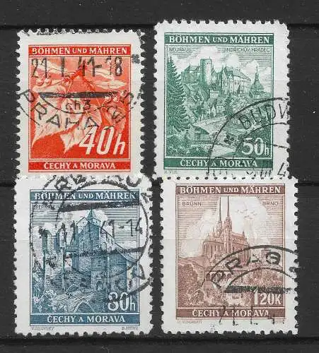 Bes. 2. Wk. Böhmen/M. 1940 Nr 38 - 41 Gebraucht