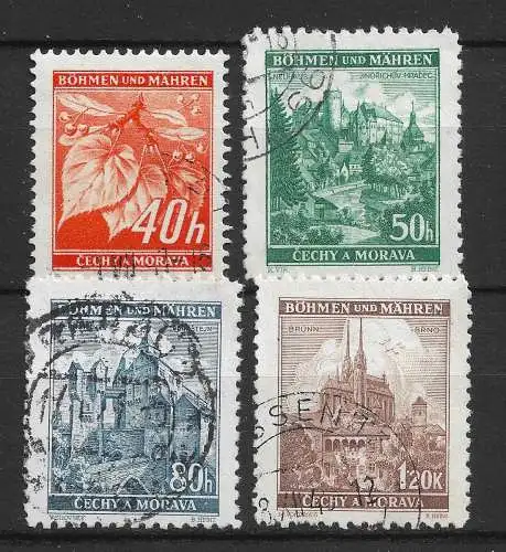 Bes. 2. Wk. Böhmen/M. 1940 Nr 38 - 41 Gebraucht