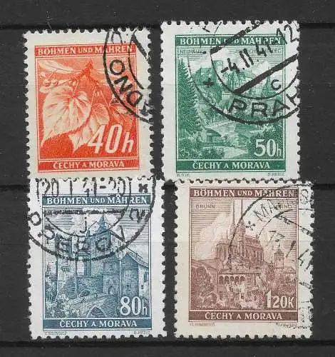 Bes. 2. Wk. Böhmen/M. 1940 Nr 38 - 41 Gebraucht