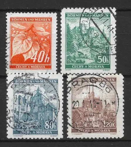 Bes. 2. Wk. Böhmen/M. 1940 Nr 38 - 41 Gebraucht