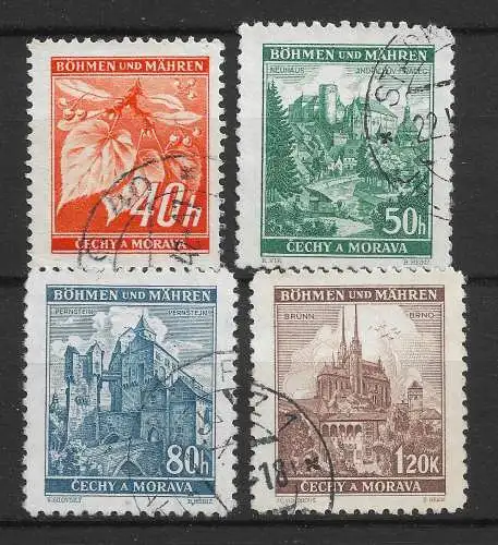 Bes. 2. Wk. Böhmen/M. 1940 Nr 38 - 41 Gebraucht