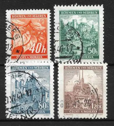 Bes. 2. Wk. Böhmen/M. 1940 Nr 38 - 41 Gebraucht
