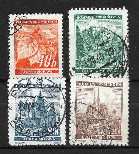 Bes. 2. Wk. Böhmen/M. 1940 Nr 38 - 41 Gebraucht