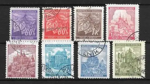 Bes. 2. Wk. Böhmen/M. 1941 Nr 65 - 72 Gebraucht