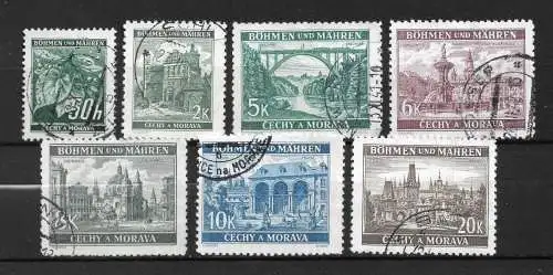 Bes. 2. Wk. Böhmen/M. 1940 Nr 55 - 61 Gebraucht