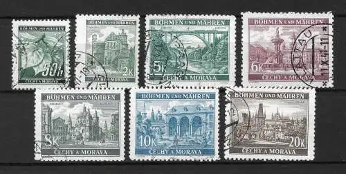 Bes. 2. Wk. Böhmen/M. 1940 Nr 55 - 61 Gebraucht