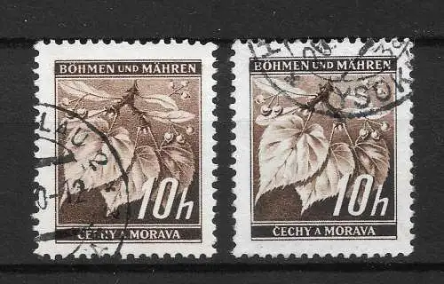 Bes. 2. Wk. Böhmen/M. 1939 Nr 21 Plattenfehler PF I Gebraucht