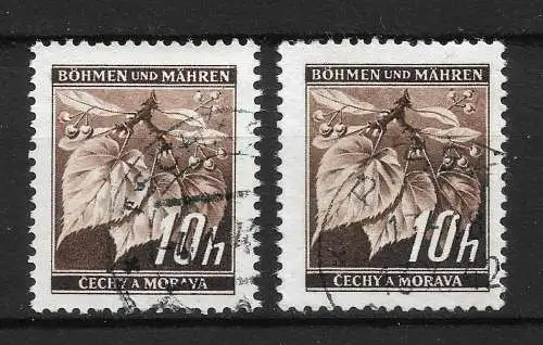 Bes. 2. Wk. Böhmen/M. 1939 Nr 21 Plattenfehler PF I Gebraucht