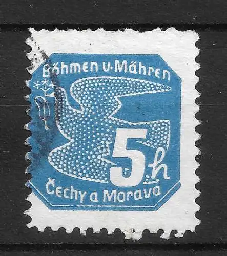 Bes. 2. Wk. Böhmen/M. 1939 Nr 43 mit Privatzähnung Gebraucht