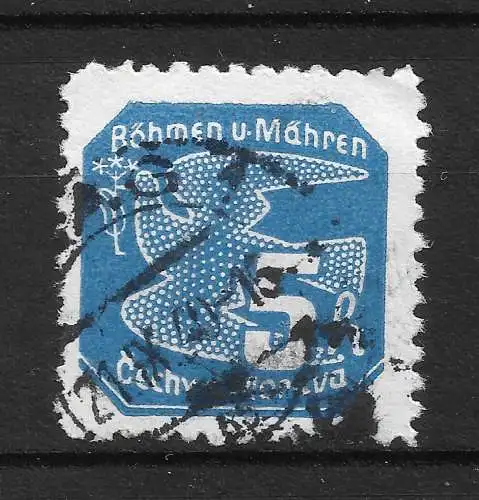 Bes. 2. Wk. Böhmen/M. 1939 Nr 43 mit Privatzähnung Gebraucht