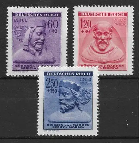 Bes. 2. Wk. Böhmen/M. 1943 Nr 114 - 116 Postfrisch / **