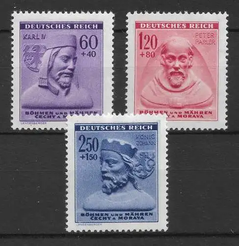 Bes. 2. Wk. Böhmen/M. 1943 Nr 114 - 116 Postfrisch / **
