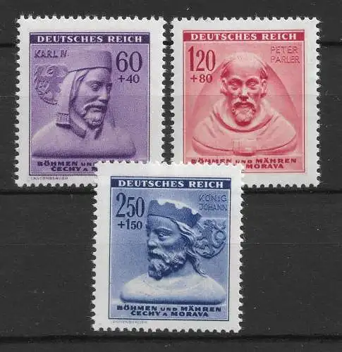 Bes. 2. Wk. Böhmen/M. 1943 Nr 114 - 116 Postfrisch / **