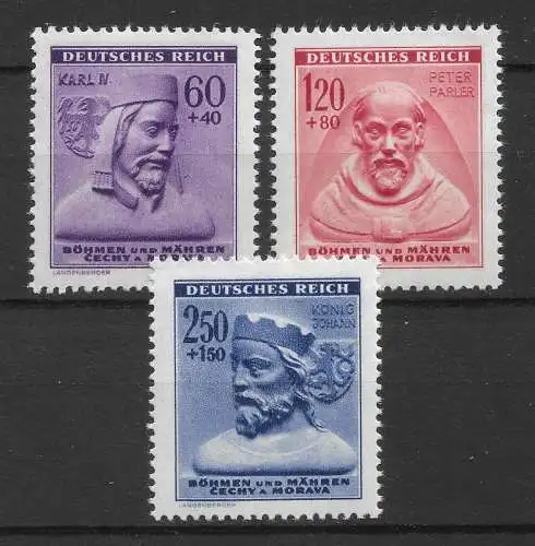 Bes. 2. Wk. Böhmen/M. 1943 Nr 114 - 116 Postfrisch / **