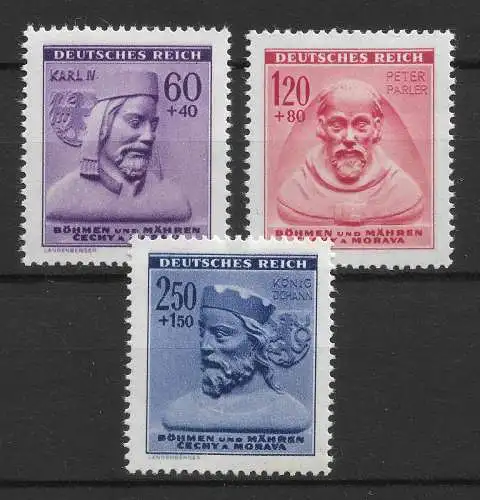Bes. 2. Wk. Böhmen/M. 1943 Nr 114 - 116 Postfrisch / **