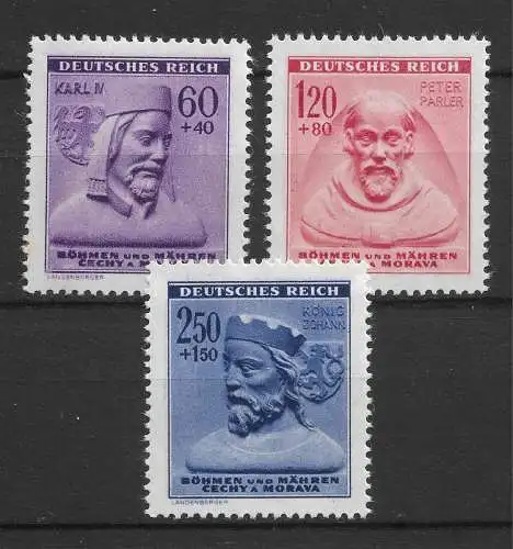 Bes. 2. Wk. Böhmen/M. 1943 Nr 114 - 116 Postfrisch / **