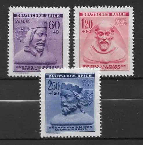 Bes. 2. Wk. Böhmen/M. 1943 Nr 114 - 116 Postfrisch / **