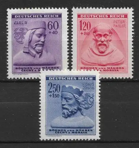 Bes. 2. Wk. Böhmen/M. 1943 Nr 114 - 116 Postfrisch / **