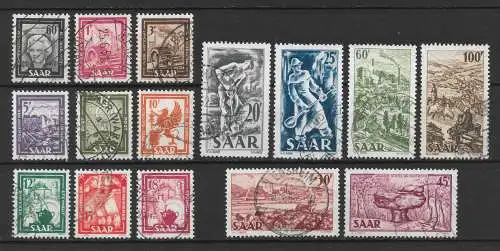 Saargebiet/Saarland 1949 Nr 272 - 288 Gebraucht