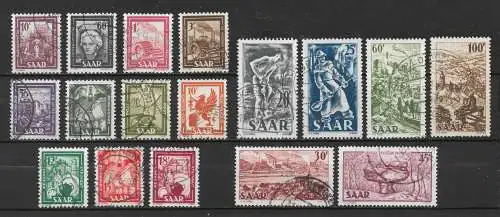 Saargebiet/Saarland 1949 Nr 272 - 288 Gebraucht