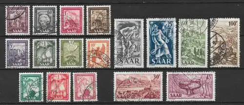 Saargebiet/Saarland 1949 Nr 272 - 288 Gebraucht