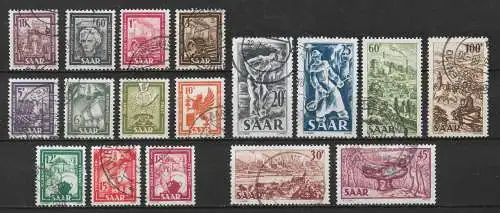 Saargebiet/Saarland 1949 Nr 272 - 288 Gebraucht