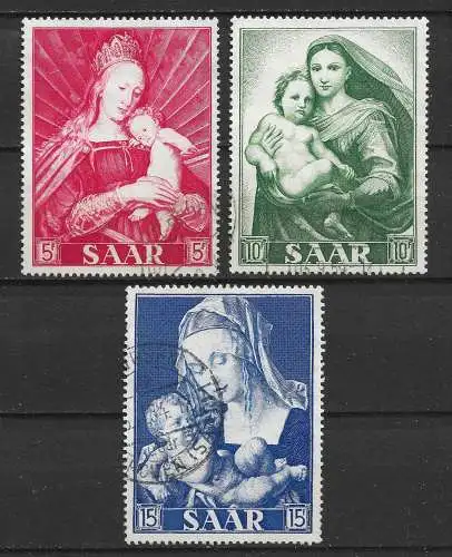 Saargebiet/Saarland 1954 Nr 351 - 353 Gebraucht