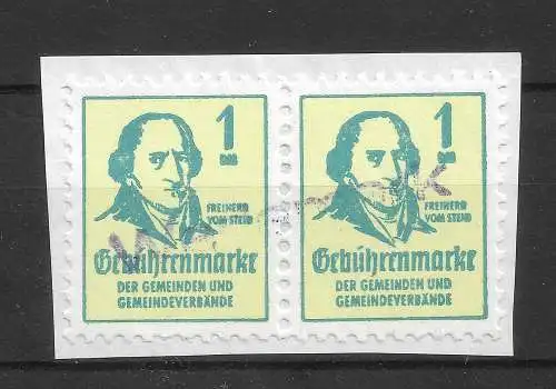 Bundesrep. Deutschland  Nr Paar Gebührenmarken für Gemeinden Gebraucht