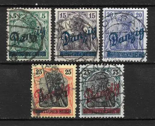 Freie Stadt Danzig 1920 Nr 21 - 25 Gebraucht