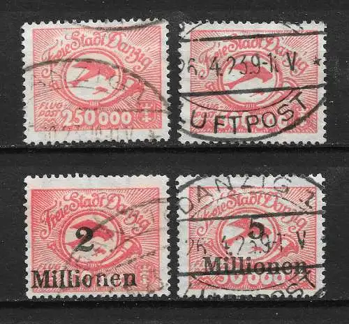 Freie Stadt Danzig 1923 Nr 177 - 180 Gefälligkeitsstempel