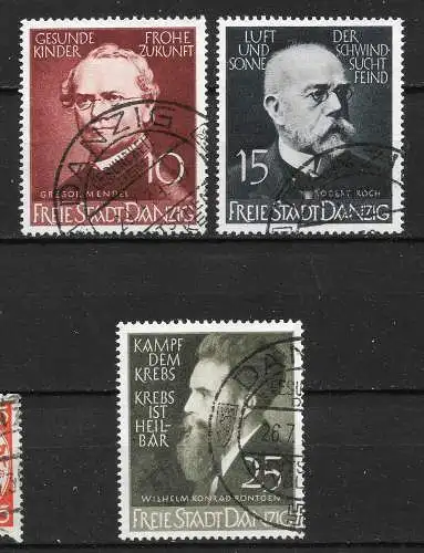 Freie Stadt Danzig 1939 Nr 306 - 308 Gebraucht
