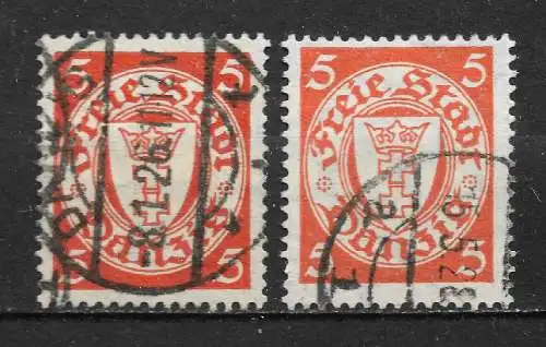 Freie Stadt Danzig 1924 Nr 193 in 2 Farben / Tönen Gebraucht