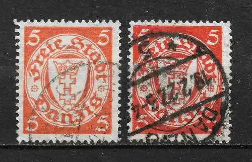 Freie Stadt Danzig 1924 Nr 193 in 2 Farben / Tönen Gebraucht